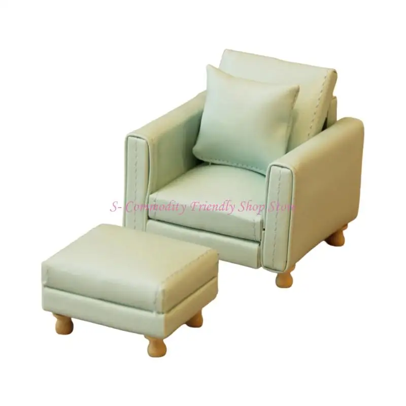 85AE realista 1/12 casa muñecas sofá modelo estatuilla moderna PU sofá casa muñecas exhibición - imagen 4