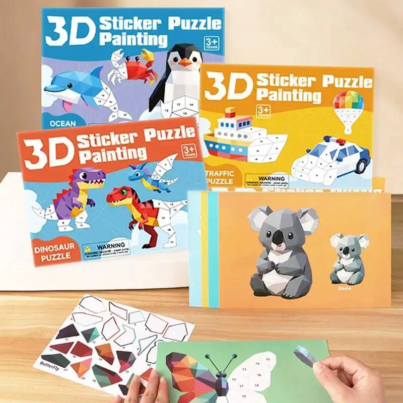 Libro de pegatinas de geometría 3D para niños - Creativo - imagen 5