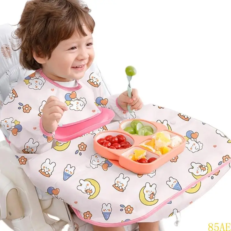 85ae 1-3 años para comer babero complementaria babero silla comedor cubierta diseño integrado - imagen 5