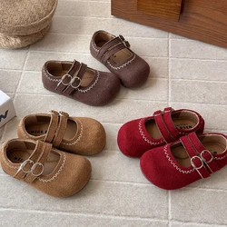 Zapatos Mary Jane de cuero para niñas - Suela suave para fiestas