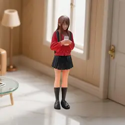 Figura en resina de niña coleccionable para maquetas y fotografía
