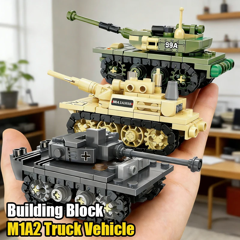 Juego de construcción militar con tanques y soldados infantiles