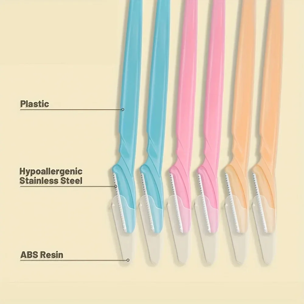 Herramientas y cejas multiusos faciales 30/12/10 Uds juego de colores aleatorios maquinilla de afeitar con cubierta de precisión, seguridad - imagen 4