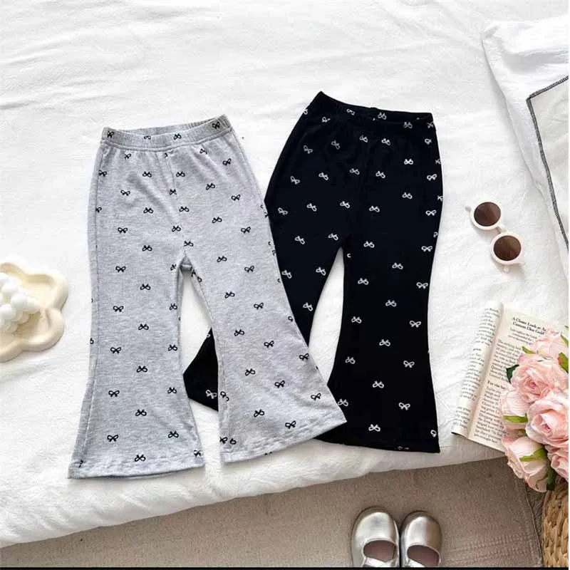 Pantalones verano informales para niños con lazo y estilo acampanado - imagen 4