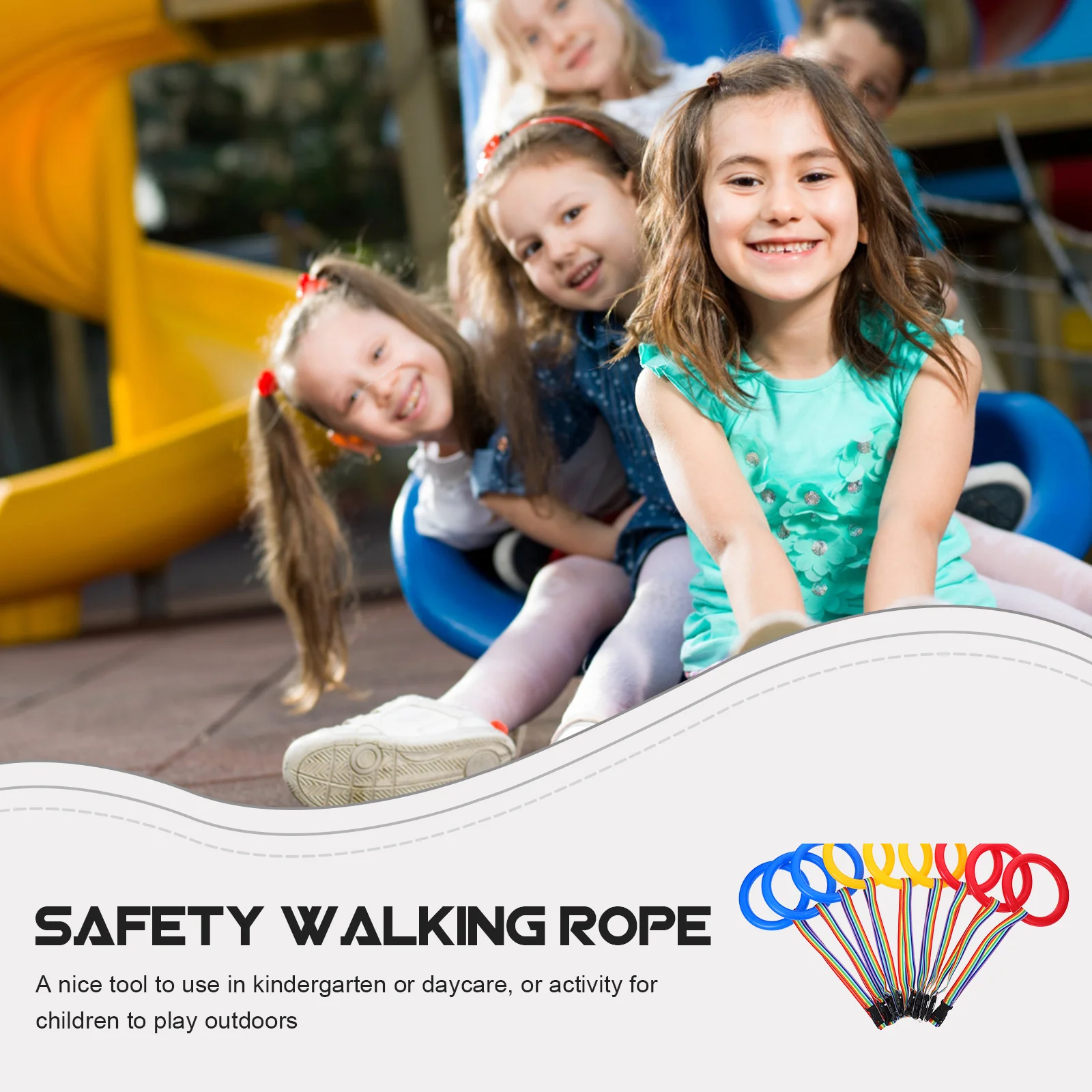 Correa para niños de 2 a 12, cuerda de seguridad para caminar, reutilizable, portátil, preescolar, jardín de infantes, herramienta de supervisión al aire libre, 9 Uds. - imagen 3