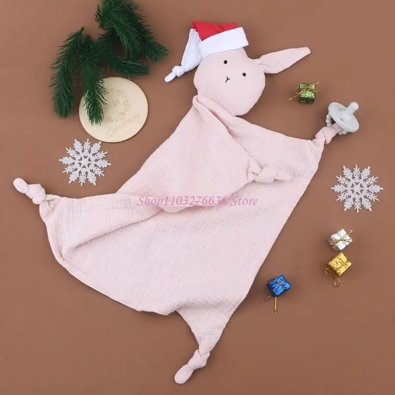 R6FD-babero toalla para calmar bebé, conejo suave para muñeca, juguete para dormir, regalo para bebé - imagen 5