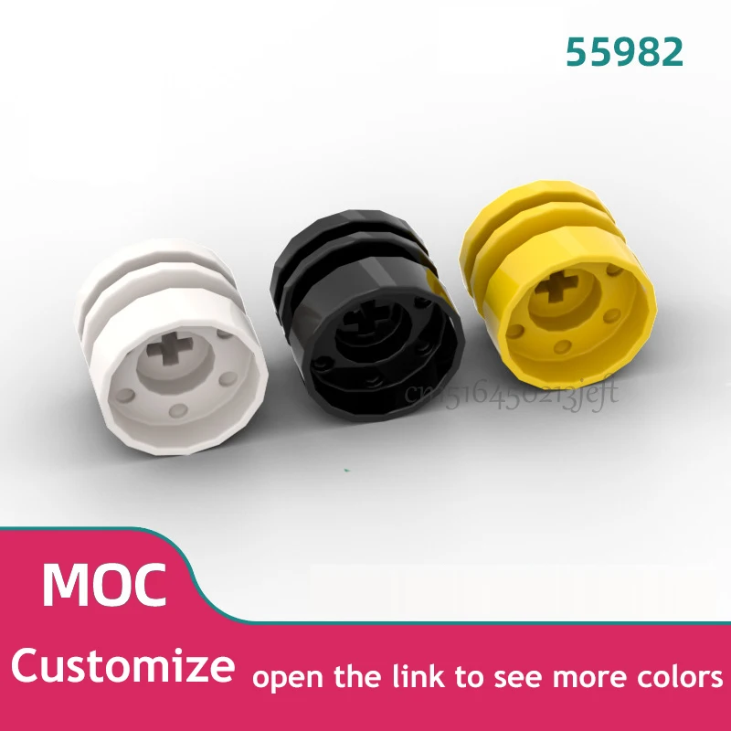 60 uds piezas MOC 55982 rueda 18x14 con orificio de eje Compatible ladrillos DIY montar bloques de construcción partícula chico cerebro juguete para regalo