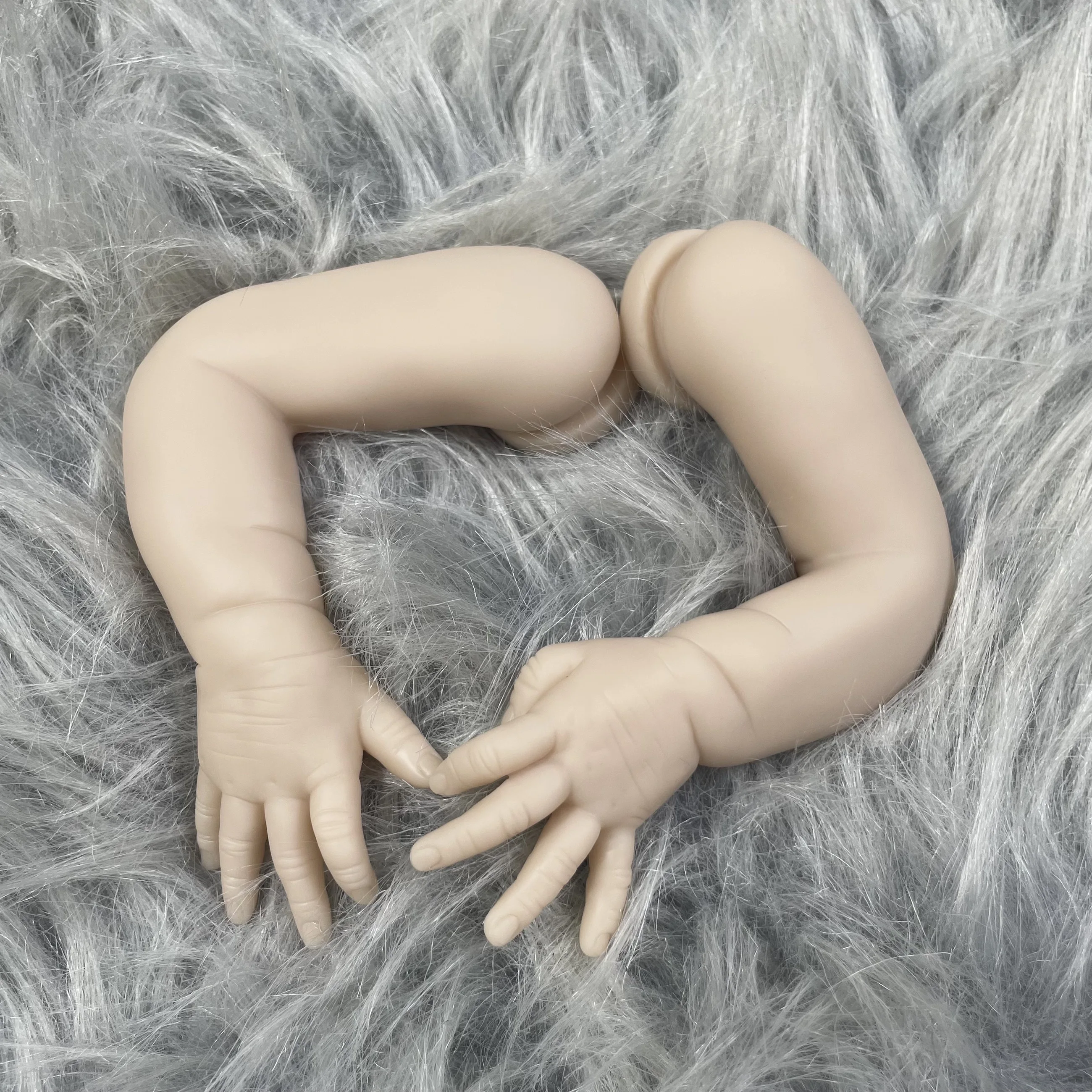 MRB-Kit de muñeca Reborn de vinilo de 19 pulgadas, molde de muñeca recién nacida realista sin terminar, sin pintar, Color fresco, en blanco, con ojos - imagen 4