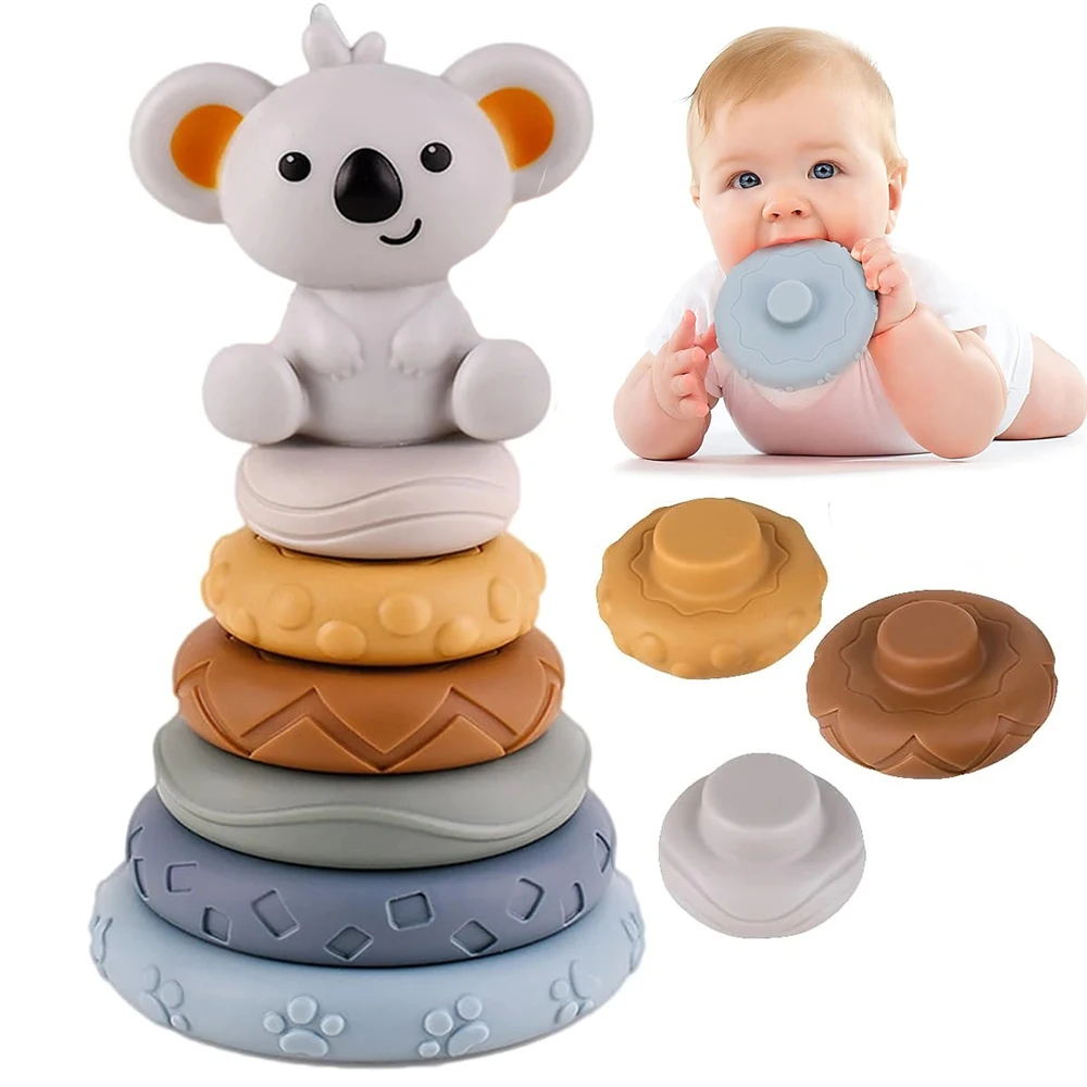Torre apilable Montessori Koala – Juguete de motricidad fina - imagen 3