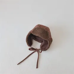 Nuevo Gorro con orejeras de pana a prueba de viento y frío, gorro con protección para los oídos, gorro cálido grueso para niños, Otoño Invierno