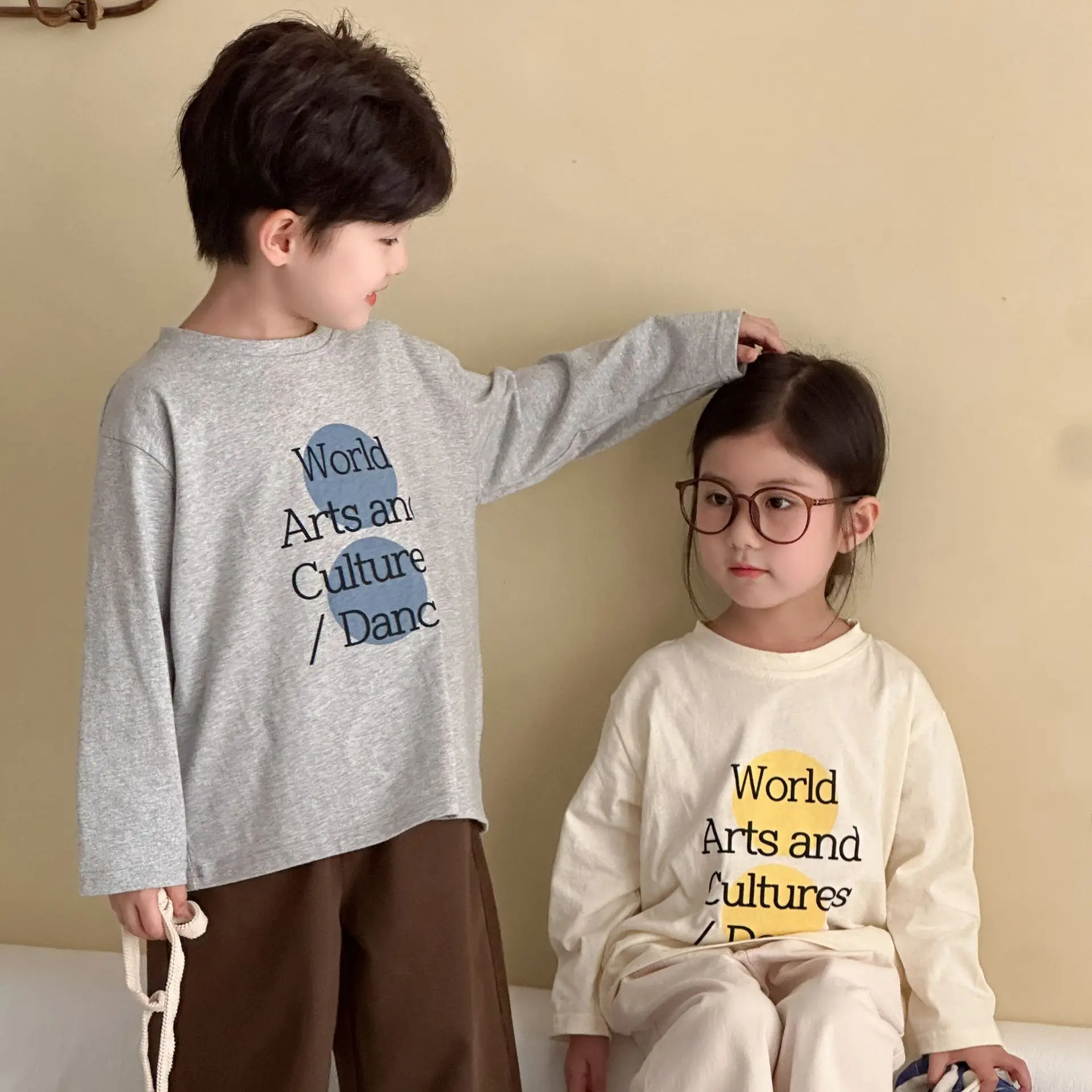 Camiseta de manga larga para niños, ropa de otoño, nuevo estilo, camisa Base holgada para niña, Top para bebé - imagen 2