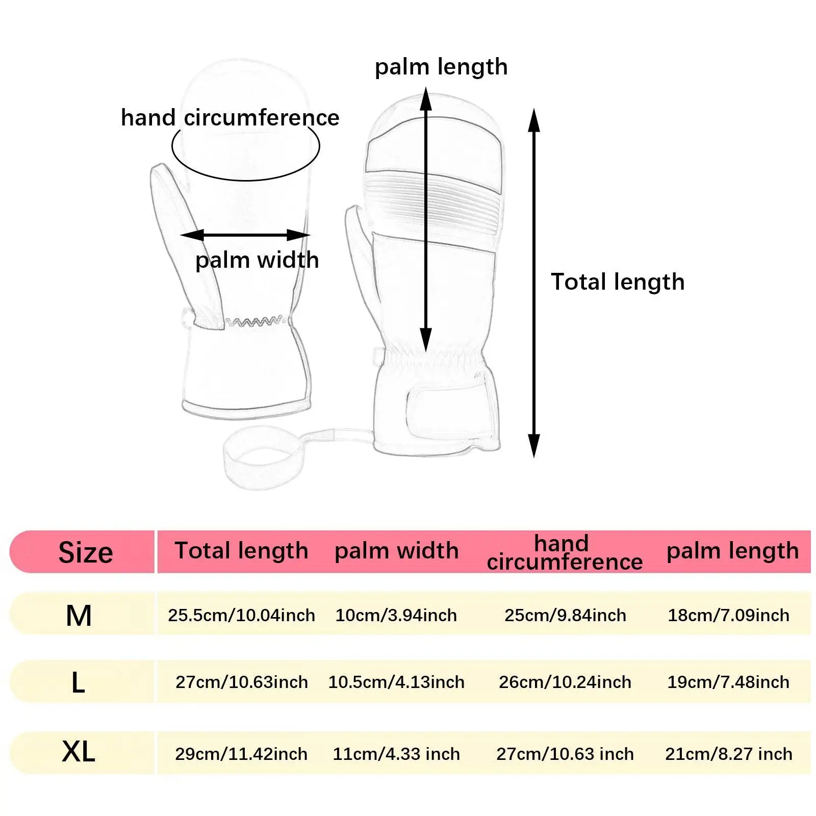 1 Pair Skiing Equipment Portable Snow Mittens Multipurpose Ski Gloves Adults Snow Mitts Winter Warming Gloves for Skiing Outdoor - imagen 4