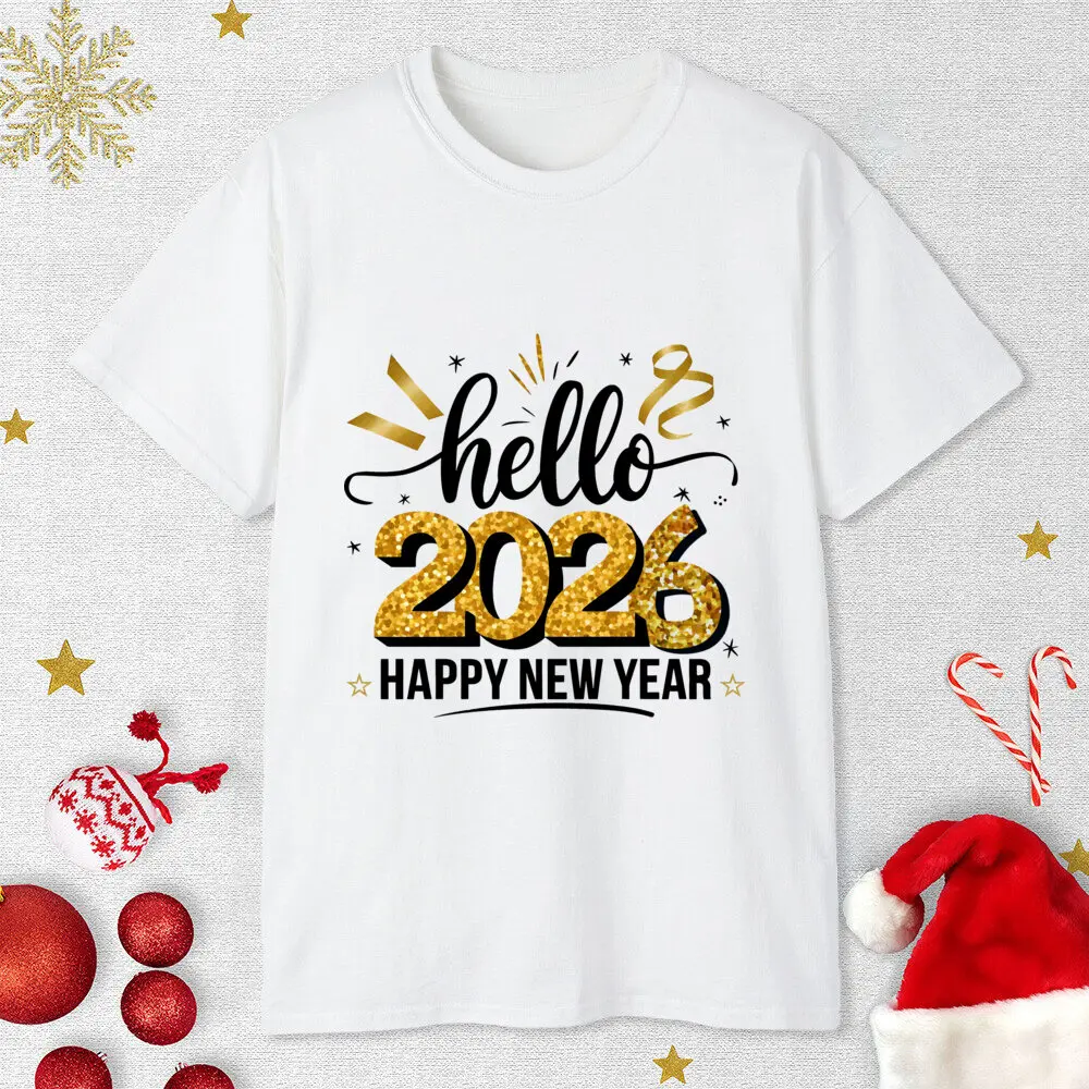 Hola 2026 Feliz Año Nuevo Estampado Familia Trajes a juego Manga corta Día de Año Nuevo Traje a juego El mejor regalo de Año Nuevo para la familia - imagen 5