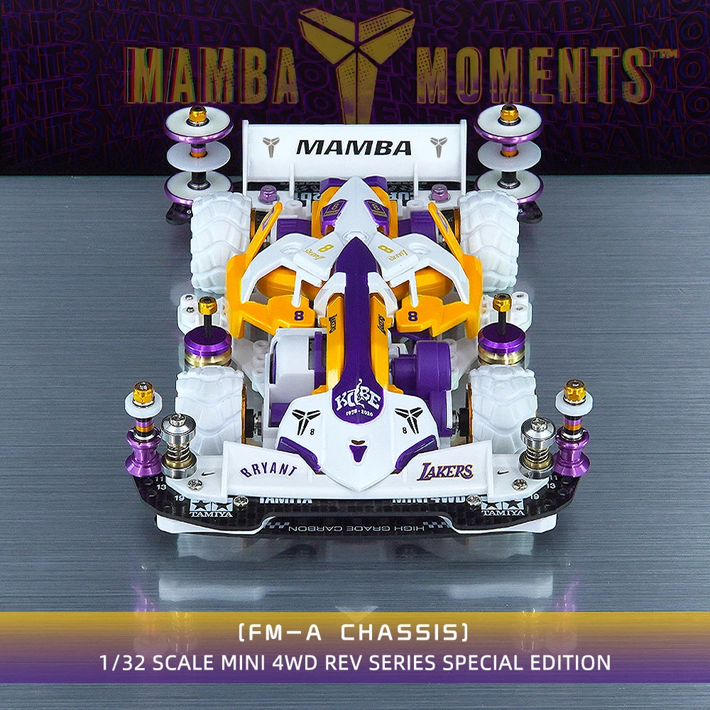 Coche de carreras MINI 4wd ensamblado hecho en casa Edición Mamba con cuerpo pintado