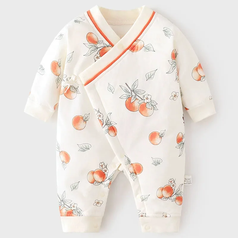 Pelele de otoño e invierno para niña, ropa infantil para niño, monos de manga larga de algodón con estampado bonito de dibujos animados coreanos, artículos para recién nacidos B267
