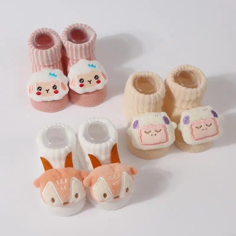 QX2D 2 pares calcetines para niños pequeños diseños dibujos animados algodón calcetines para bebés calcetines - imagen 2