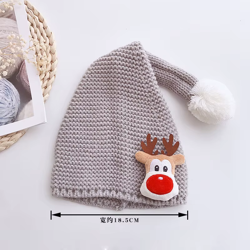 Gorro de Navidad bebé punto con dibujos alegres para niño y niña 1-4 años - imagen 5