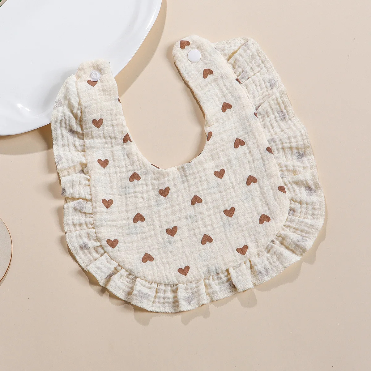 Baberos de algodón con volantes para bebé, nueva gasa con estampado Floral, toalla para Saliva, paños para eructar, pañuelo, bufanda para niños y niñas, babero de alimentación suave - imagen 4