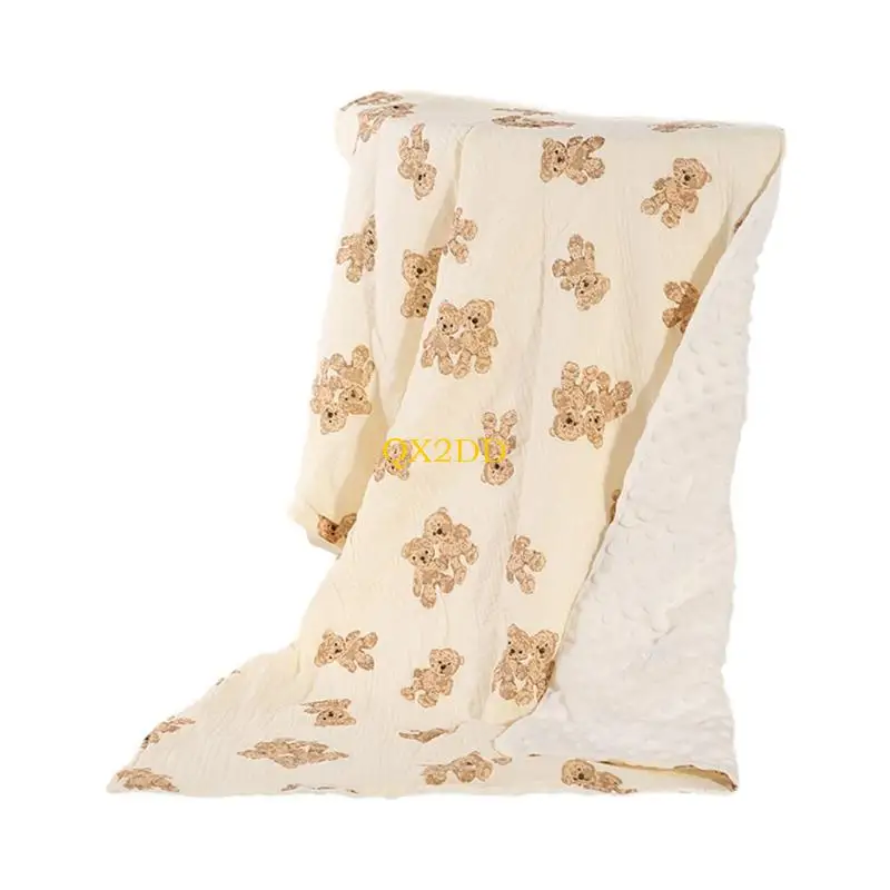 QX2D Mantas bebé Doble Capa con Respaldo Puntos, Manta receptora, Ropa Cama, Regalo - imagen 2