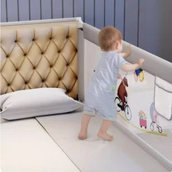 Valla de seguridad para cama de bebe con pasamanos y protector