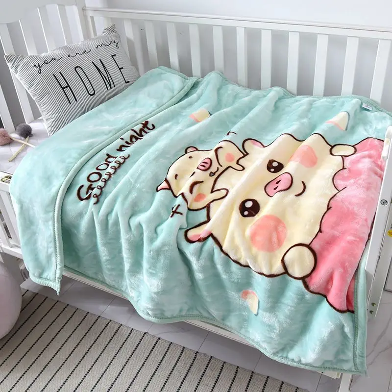 Manta con estampado de dibujos animados para bebé, manta pequeña suave y cálida para invierno, nueva manta para almuerzo para niños y niñas - imagen 5