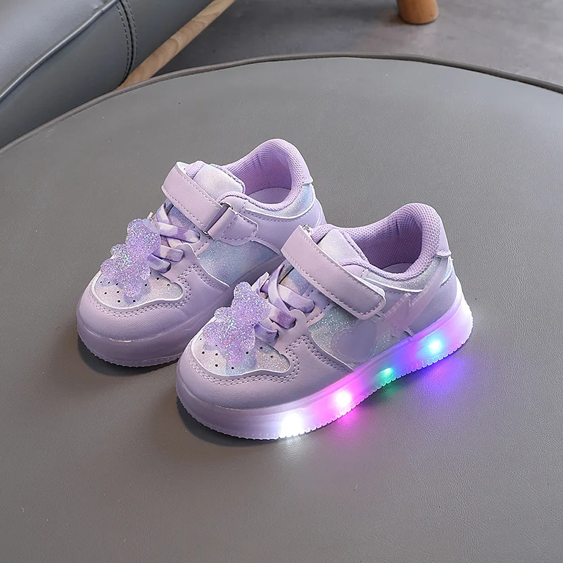 Zapatillas deportivas luminosas para niña transpirables suela blanda - imagen 2