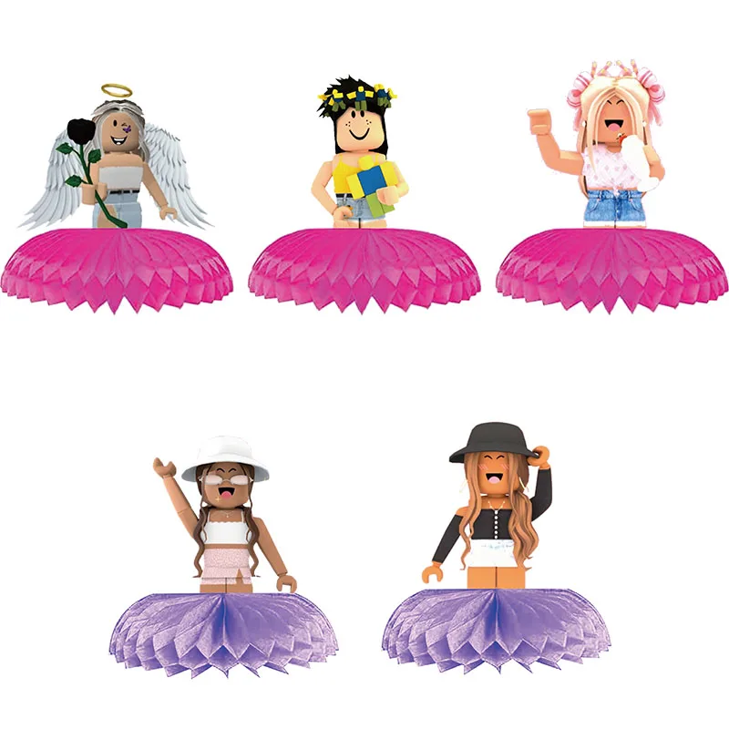 Roblox-Juego de dibujos animados de panal de abeja para niña, suministros de decoración de fiesta de escritorio, regalos para niños, juguetes para Baby Shower - imagen 4