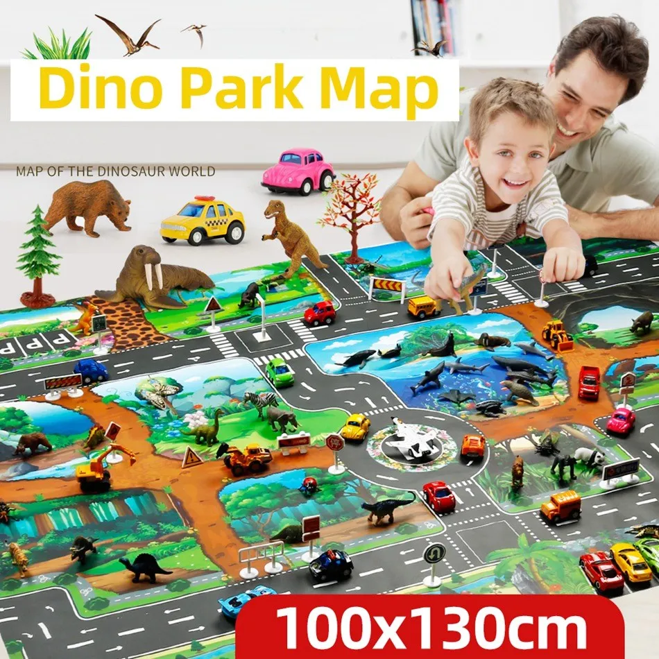 Alfombra de juego infantil 100x130 cm - mapa granja, impermeable - imagen 5