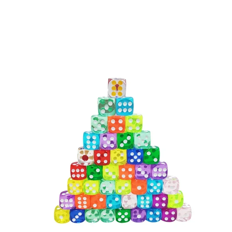 Dados de juego de mesa Edge para mesa, 14mm, 50 Uds., juego de dados transparentes coloridos, RPG redondeado, D&D, Casino, juegos de fiesta - imagen 2