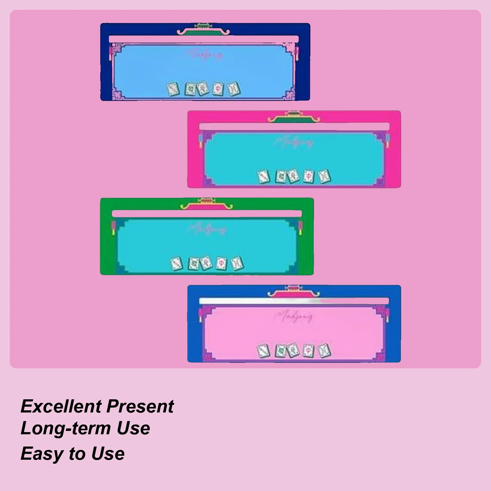 Lector de línea Mah Jong Mah Jong Rule Helper 4 piezas Mahjong Line Finder para personas mayores adultos viaje por carretera torneo vacaciones Picnic RV