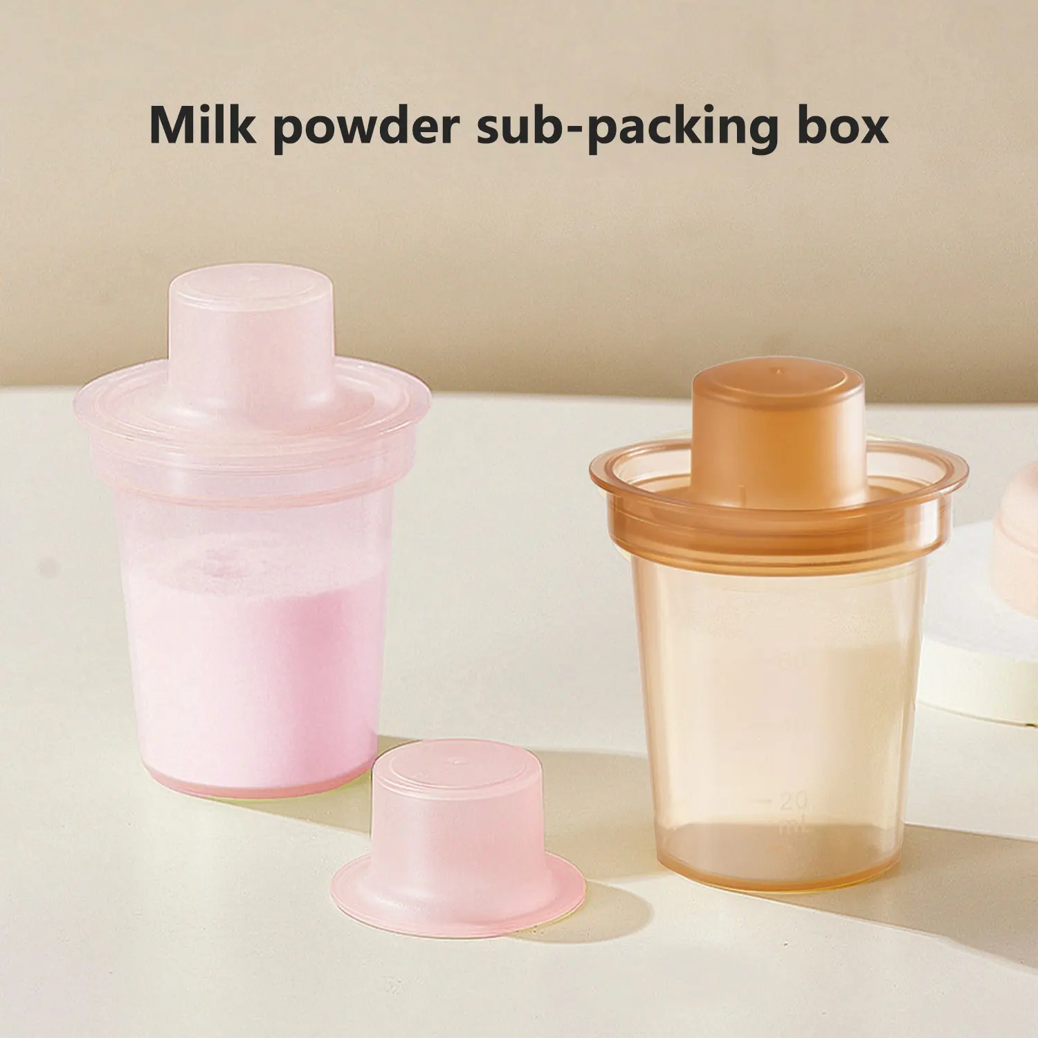 Caja de almacenamiento de leche en polvo transparente, contenedor de almacenamiento de alimentos, material PP portátil a prueba de humedad y polvo de 80ML, boca ancha - imagen 4