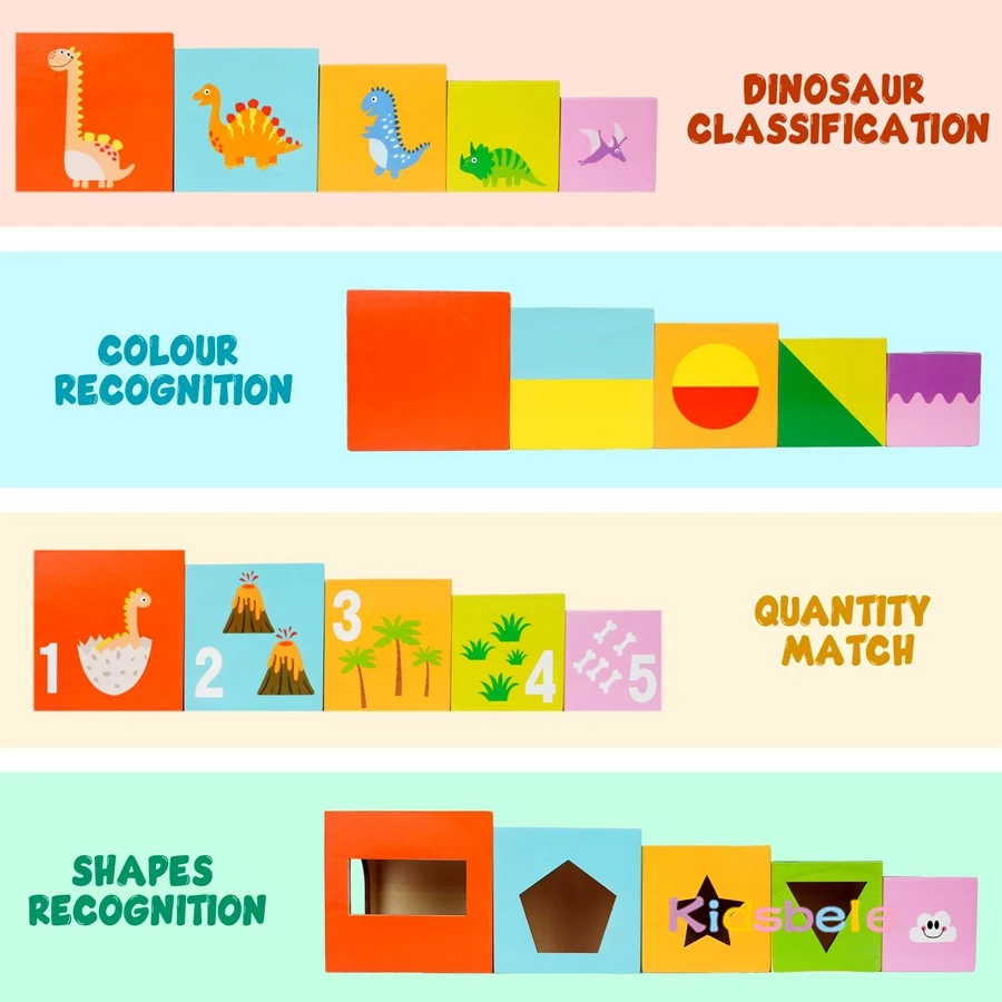 Rompecabezas de juguete para niños pequeños, caja de madera de 5 uds para construir y apilar, juguete de reconocimiento de números de colores Montessori con 24 tarjetas, juguete lógico - imagen 4