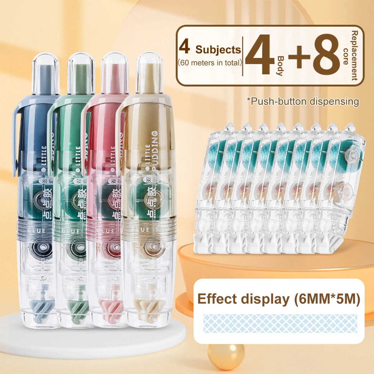 Dispensador transparente de puntos adhesivos con recargas reemplazables - imagen 2
