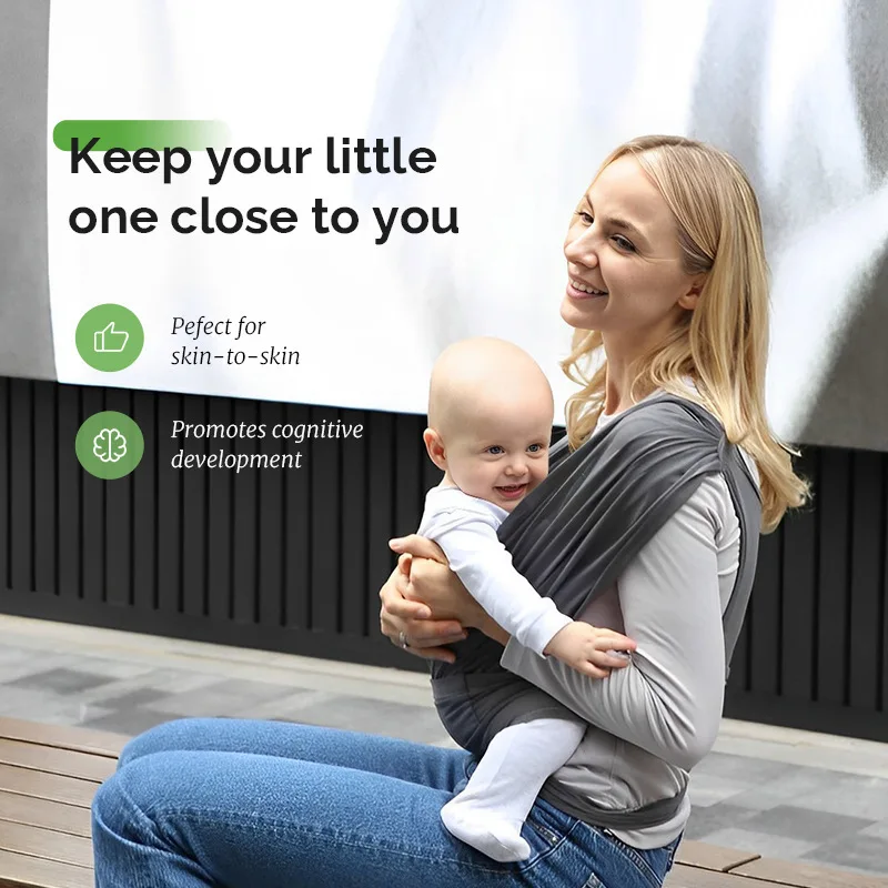 Cinturón de transporte para bebé de 0 a 24 meses, portabebés ajustable para recién nacido, portador elástico, suministros portátiles multifuncionales para exteriores - imagen 2