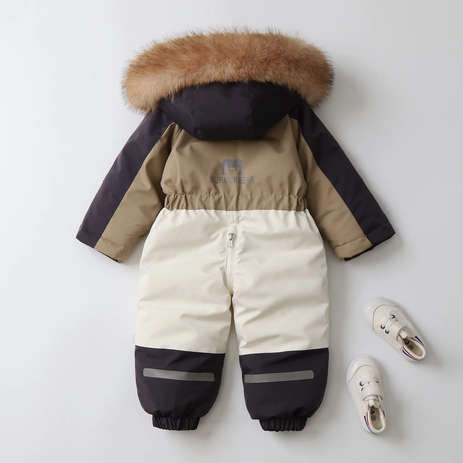 MILANCEL, ropa de invierno para niños, traje de nieve, monos con forro de piel para niños, traje de nieve grueso para niños, traje de esquí con capucha, mono cálido para niñas - imagen 2