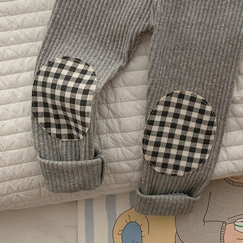 Leggings a cuadros para niñas – Tejido cálido para jugar - imagen 5