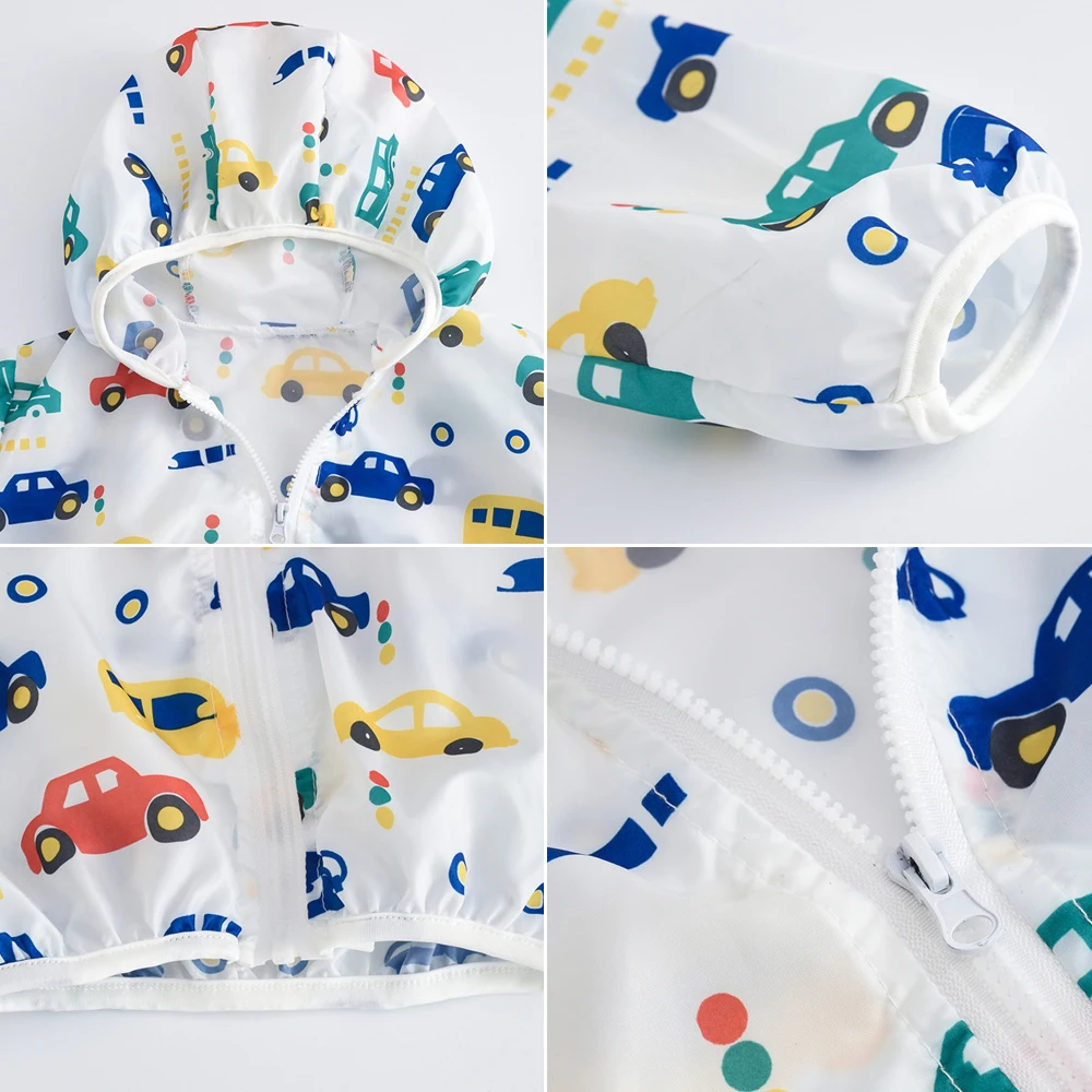 Chaquetas protectoras solares de verano para bebés, abrigos finos con capucha para niños, prendas de vestir exteriores de dibujos animados para niñas y niños con bolsa de almacenamiento - imagen 5