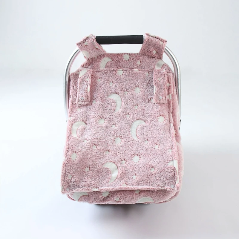 Funda de asiento de coche de seguridad para bebé de Franela suave, dosel de asiento de coche a prueba de viento con ventana de malla transpirable, funda para cochecito de bebé - imagen 3