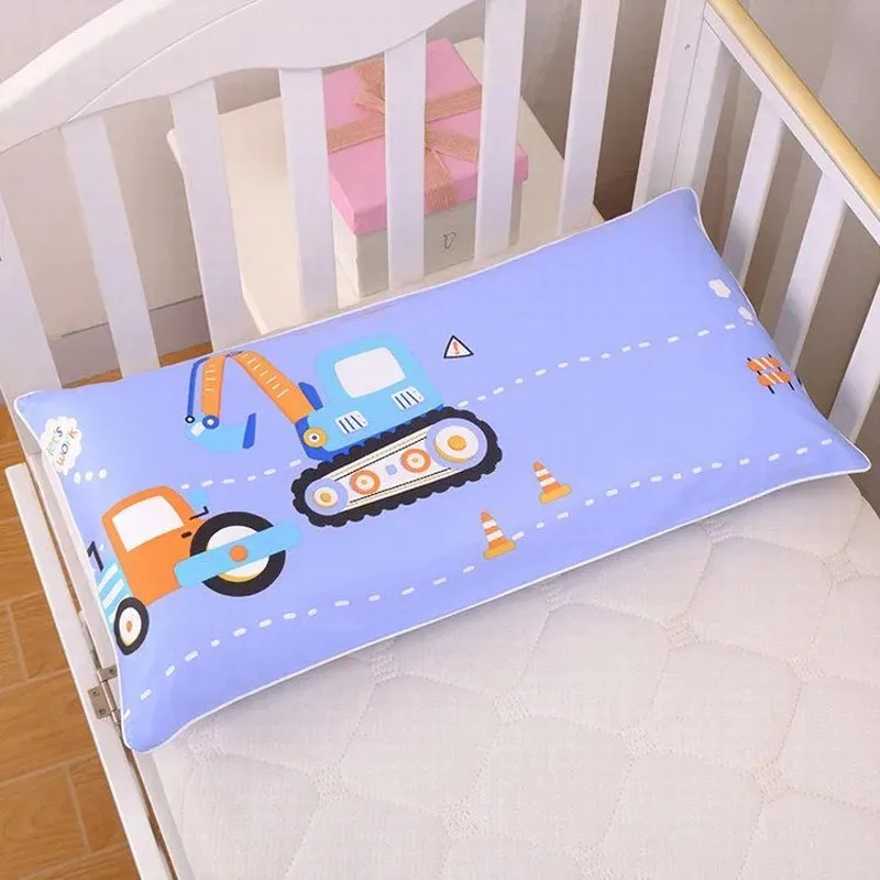Funda de almohada para siesta con cremallera lateral de dibujos animados de 62x32CM, funda de almohada para cama de niños de algodón 100% para el hogar, funda de almohada para bebé para las cuatro estaciones - imagen 3