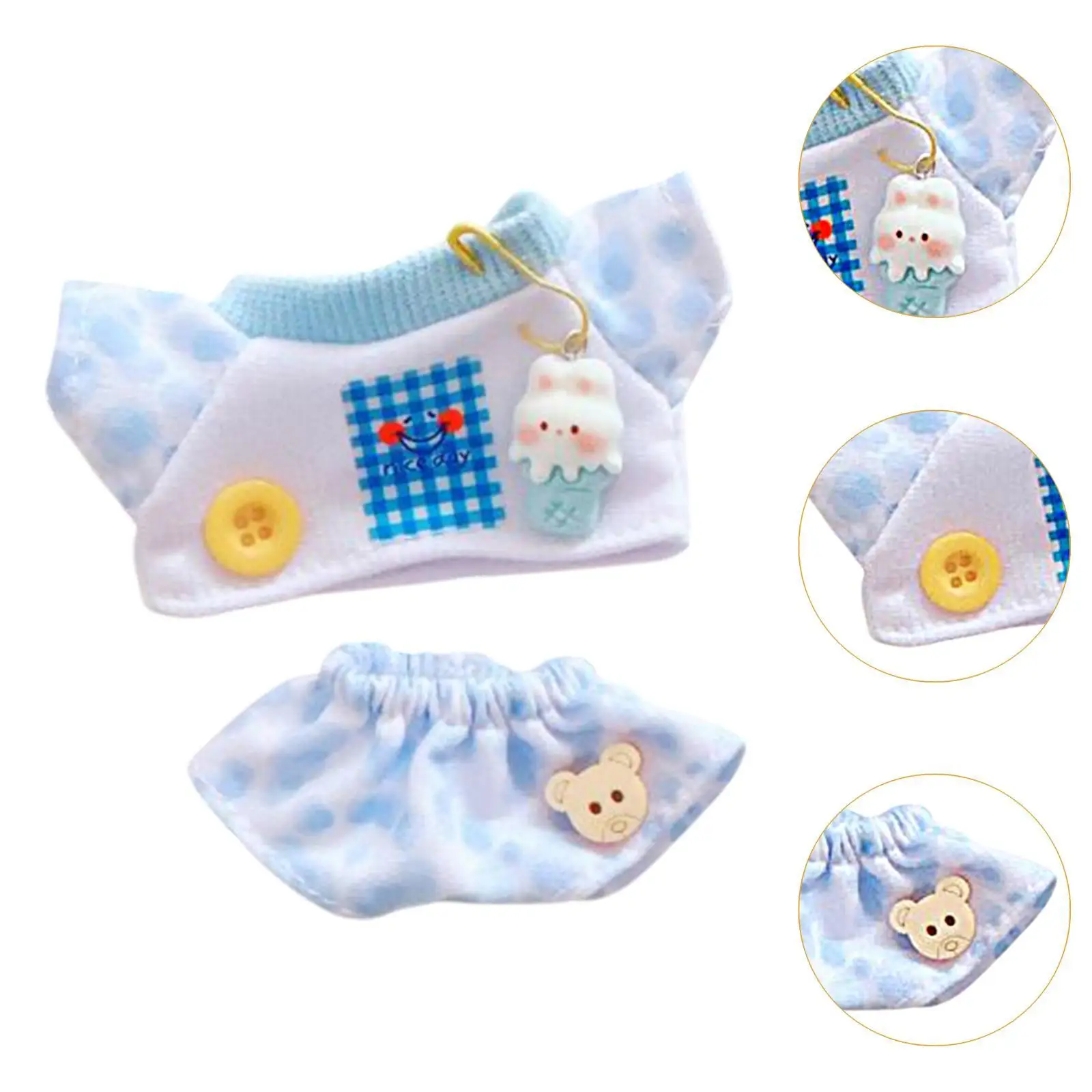 Doll Top Pants Set Fashion Cute Soft Pendant Doll Doll Clothes for 17cm Doll