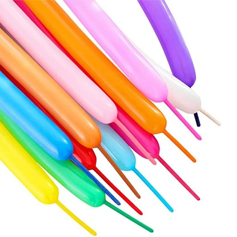 50/100 Uds globo largo de látex niños DIY juguete tejido diseño de globo lindo Color de dibujos animados elástico niños niñas regalos de cumpleaños TMZ - imagen 3