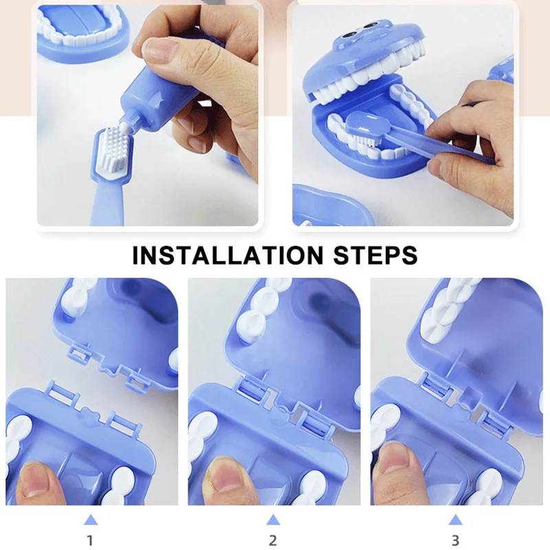 Juego de dentistas de simulación Montessori, juego de rol para médicos, juguete de aprendizaje para bebés y niños, juguetes médicos de cepillado de educación temprana Dental - imagen 5