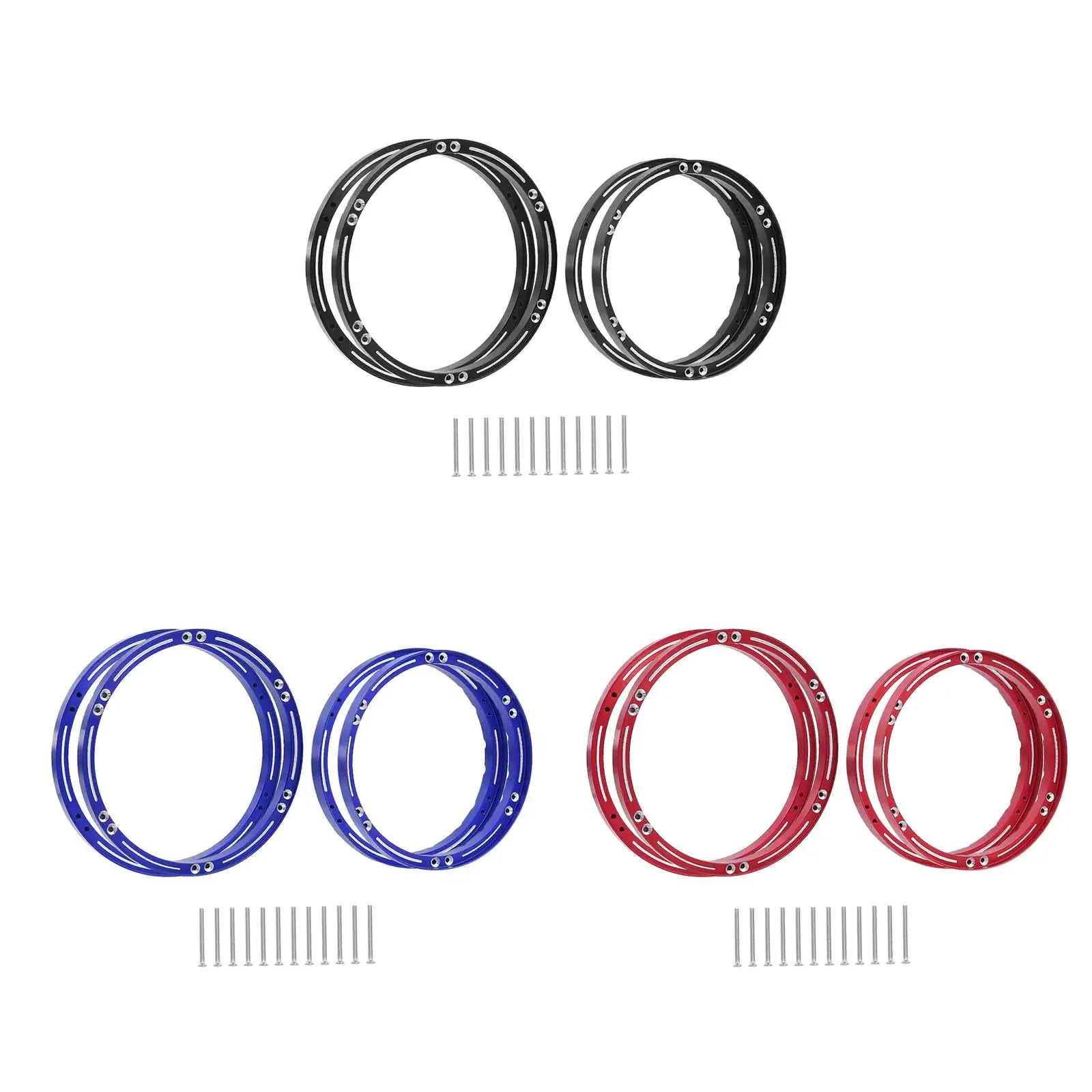 4Pcs Hub Reinforced Outer Frame Aluminum Alloy Upgrade Front Rear Wheel Hub Rings Set for 1/4 Motorcycle Promoto-mx DIY Accs