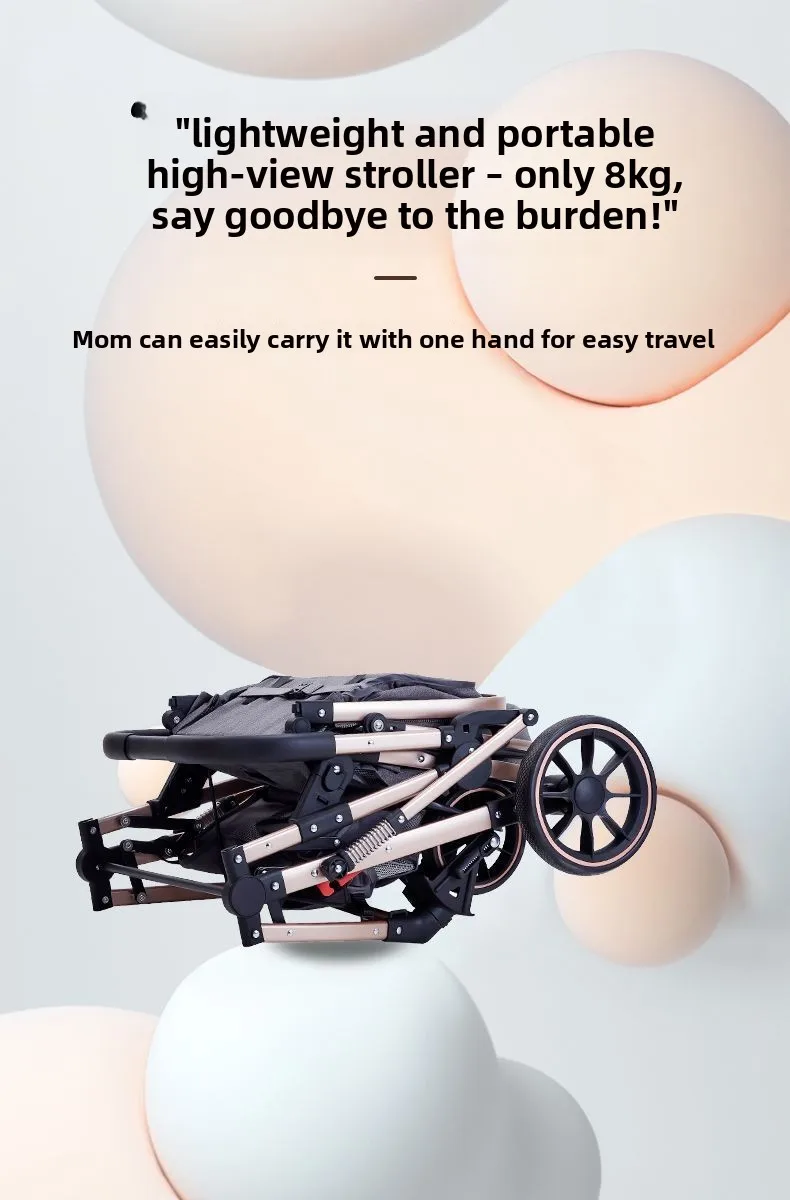 Cochecitos gemelos para sentarse y acostarse, paisaje alto plegable y ligero - imagen 4