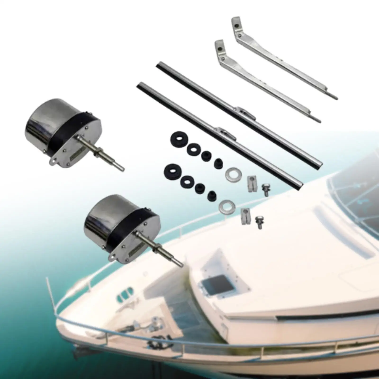 2Pcs Windshield Wiper Motor Set Stainless Steel Car Windshield Wiper Motor