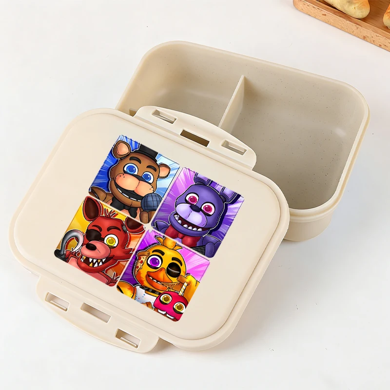 FNAF bolsa de almuerzo de gran capacidad Five Nights at Freddy anime dibujos animados Bento box estudiantes portátil moda contenedor de almacenamiento de alimentos