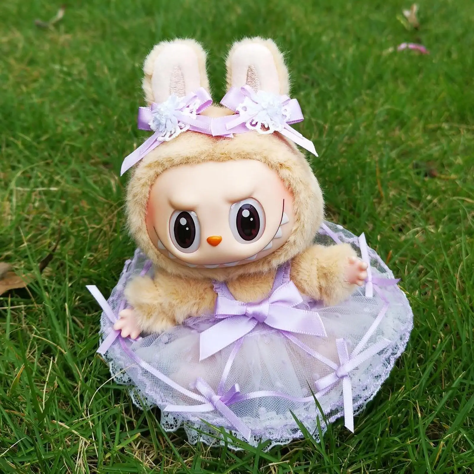 Dolls Lace Dress, Casual Outfits with Hair Accessories, Costume Handmade, Doll Clothes for 5.91-6.69inch Doll Doll Accs