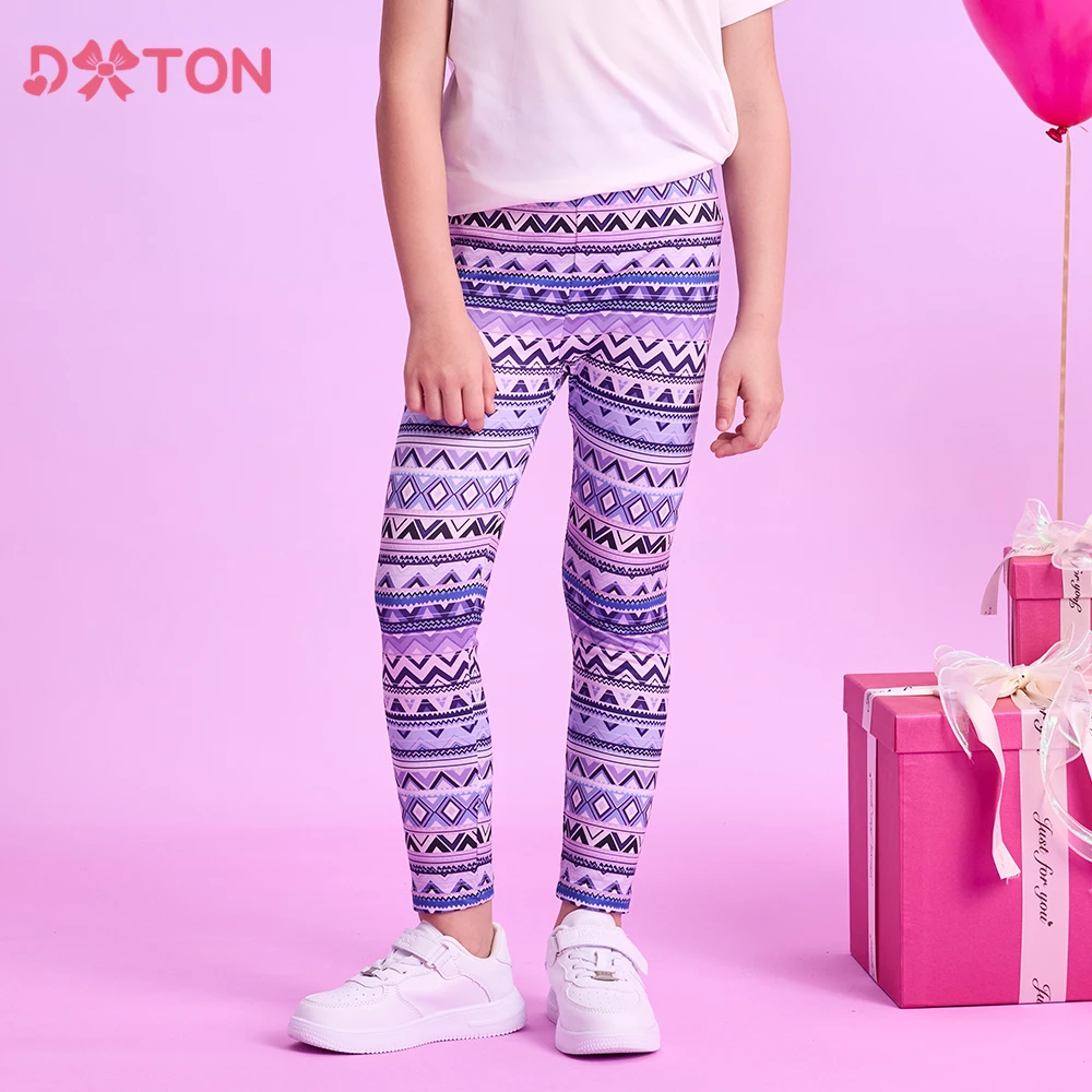 DXTON Leggings ajustados para niñas con rayas florales de verano - imagen 3
