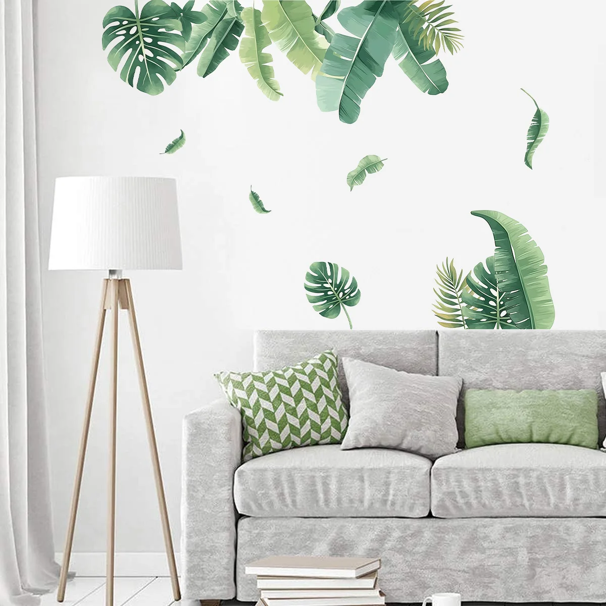Pegatinas de pared de plantas tropicales, hoja de plátano, tortuga, hoja trasera, calcomanías de pared, sala de estar, dormitorio, decoración del hogar, decoración de pared de oficina - imagen 2