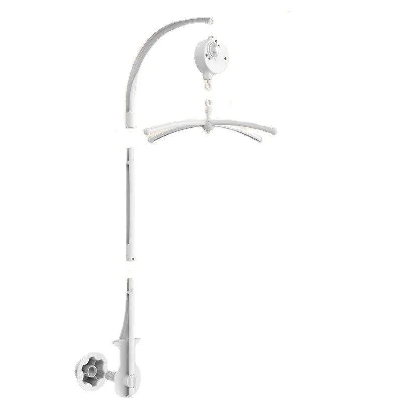 Soporte de juguete con campana para cama de bebé, sonajeros blancos, caja de música para cuna móvil, juguete para cuna con campana para recién nacido, el soporte puede girar 360 grados - imagen 3